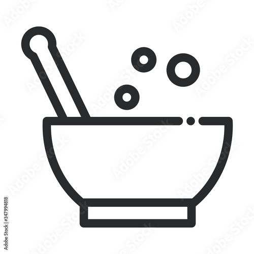 mortar equipment laboratory science and research line style icon