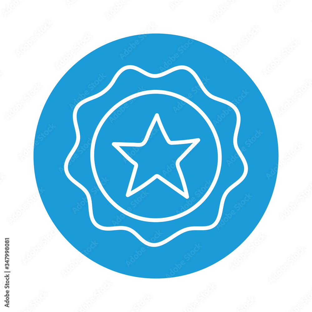 Seal stamp with star block style iconvector design