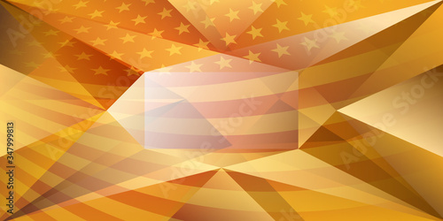 USA independence day abstract background with elements of the american flag in yellow colors