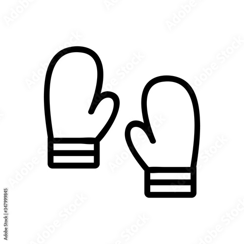 warm mittens skier icon vector. warm mittens skier sign. isolated contour symbol illustration