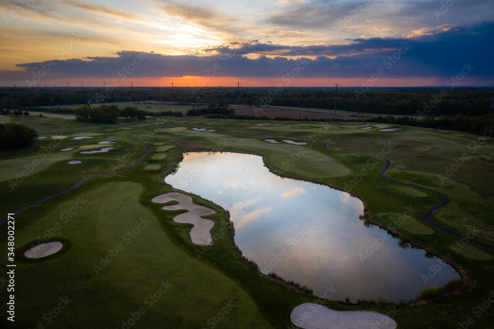 Aerial Sunrise Mercer County Park 