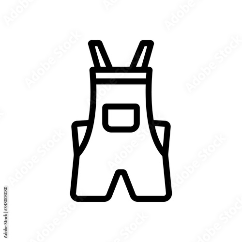 shortened coveralls icon vector. shortened coveralls sign. isolated contour symbol illustration