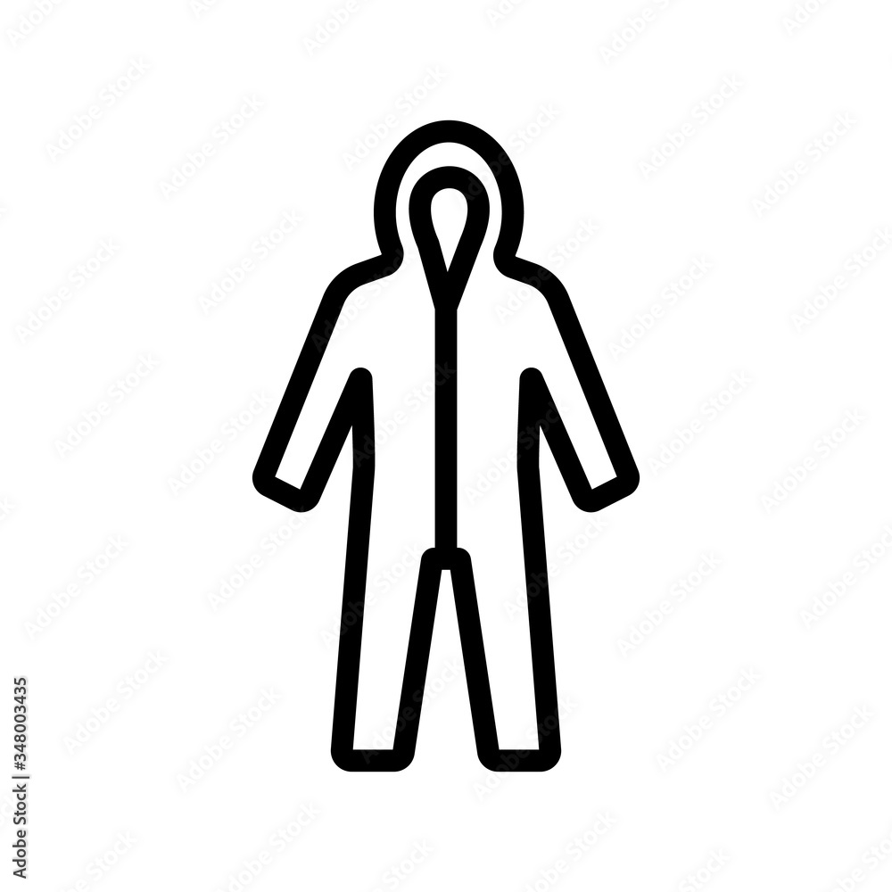 protective suit with hood icon vector. protective suit with hood sign. isolated contour symbol illustration protective suit with hood icon vector. protective suit with hood sign. isolated contour symbol illustration