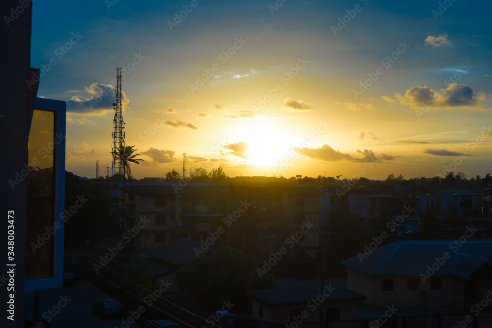 sunset in the Lagos city sunset in the Lagos city