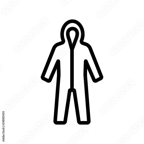 protective suit with hood icon vector. protective suit with hood sign. isolated contour symbol illustration