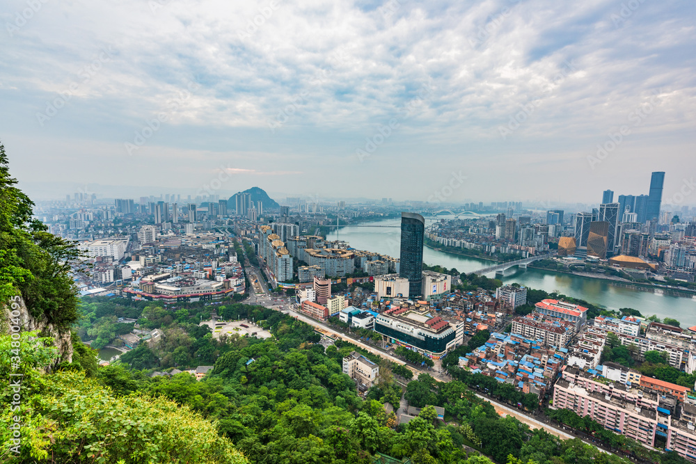 City skyline scenery after rain in Ma'anshan, Yufeng District, Liuzhou City, Guangxi, China City skyline scenery after rain in Ma'anshan, Yufeng District, Liuzhou City, Guangxi, China