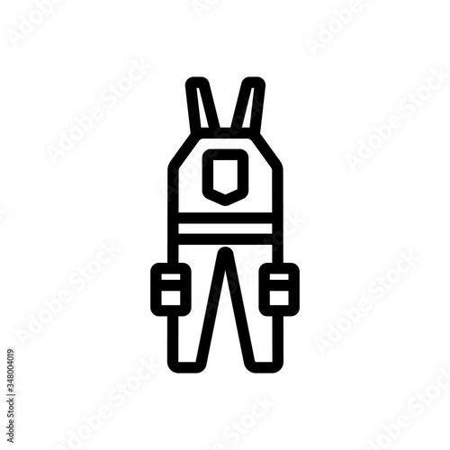 jumpsuit worker with many pockets icon vector. jumpsuit worker with many pockets sign. isolated contour symbol illustration