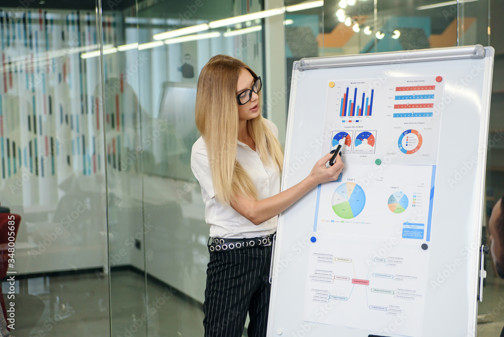 Experienced business woman lecturing to multi-ethnic high-skilled business people that gathered at boardroom table at the office meeting room. Experienced business woman lecturing to multi-ethnic high-skilled business people that gathered at boardroom table at the office meeting room.
