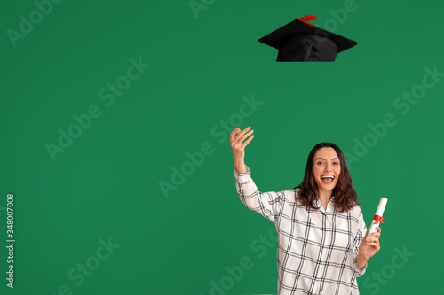Female graduating student w...
