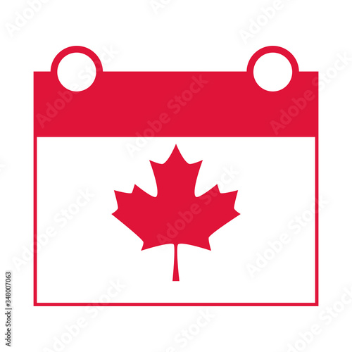 canada day, independence calendar date maple leaf sign flat style icon
