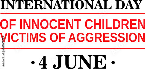 vector logo international day of innocent children victims of agression in june