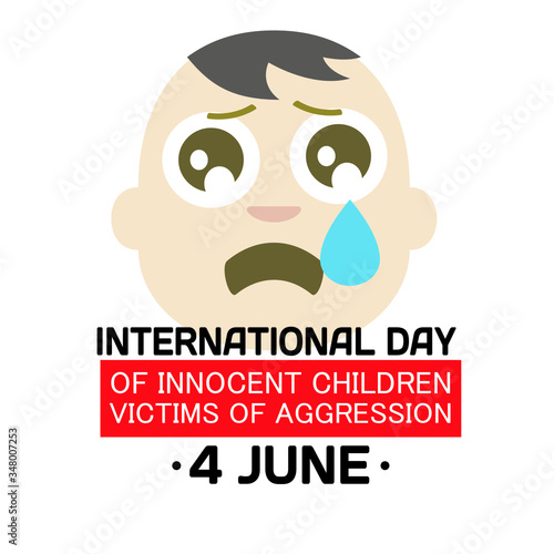 vector logo international day of innocent children victims of agression in june