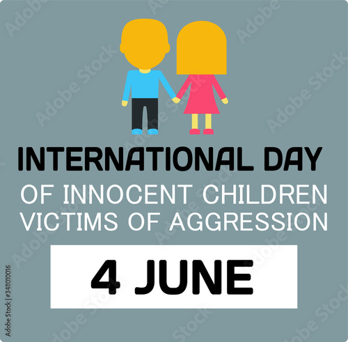  international day of innocent children victims of agression in june  vector  illustration