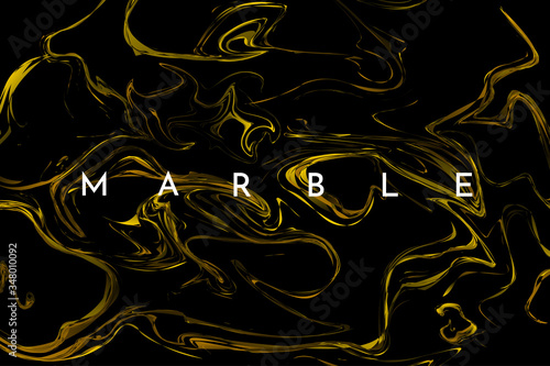 Vector illustration. Marble. Abstract minimalist black background. Ceramic design. Desktop wallpaper. Golden wavy concept. Modern ornament. Paint splash. Fashion textile style. Liquid abstraction