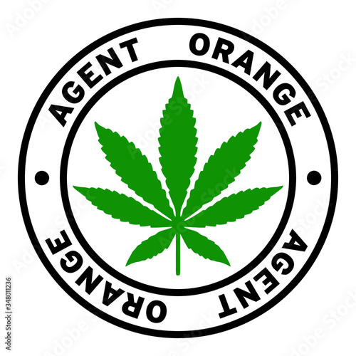 Round Agent Orange Marijuana Strain Clipart