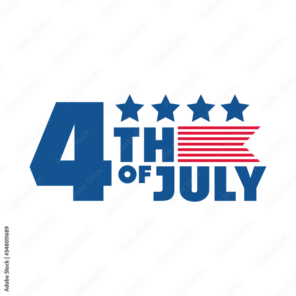 4th of july independence day, american honor memorail celebration flat style icon