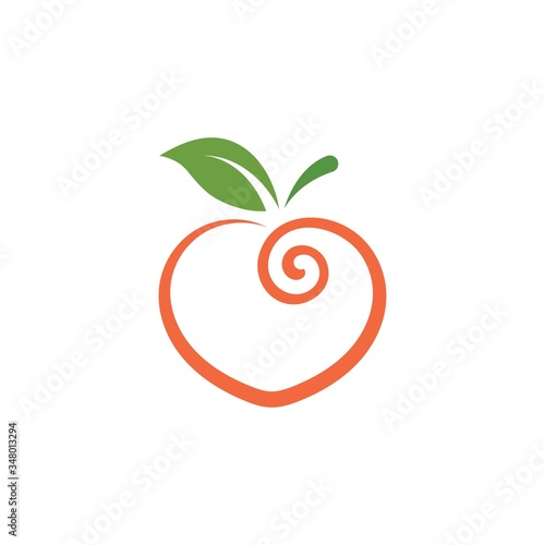 peach fruit icon vector illustrtion concept  design