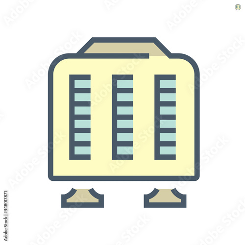 Air compressor part of air conditioner system vector icon set design, 64x64 pixel perfect and editable stroke.