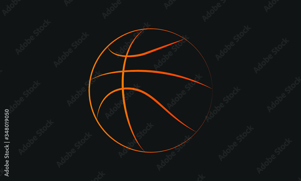 Fototapeta illustration of a basketball outline.
