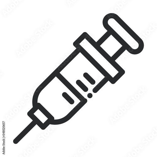 medical syringe laboratory science and research line style icon