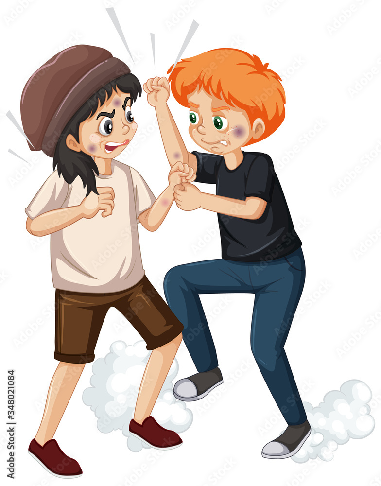Domestic violence scene with people fighting Domestic violence scene with people fighting