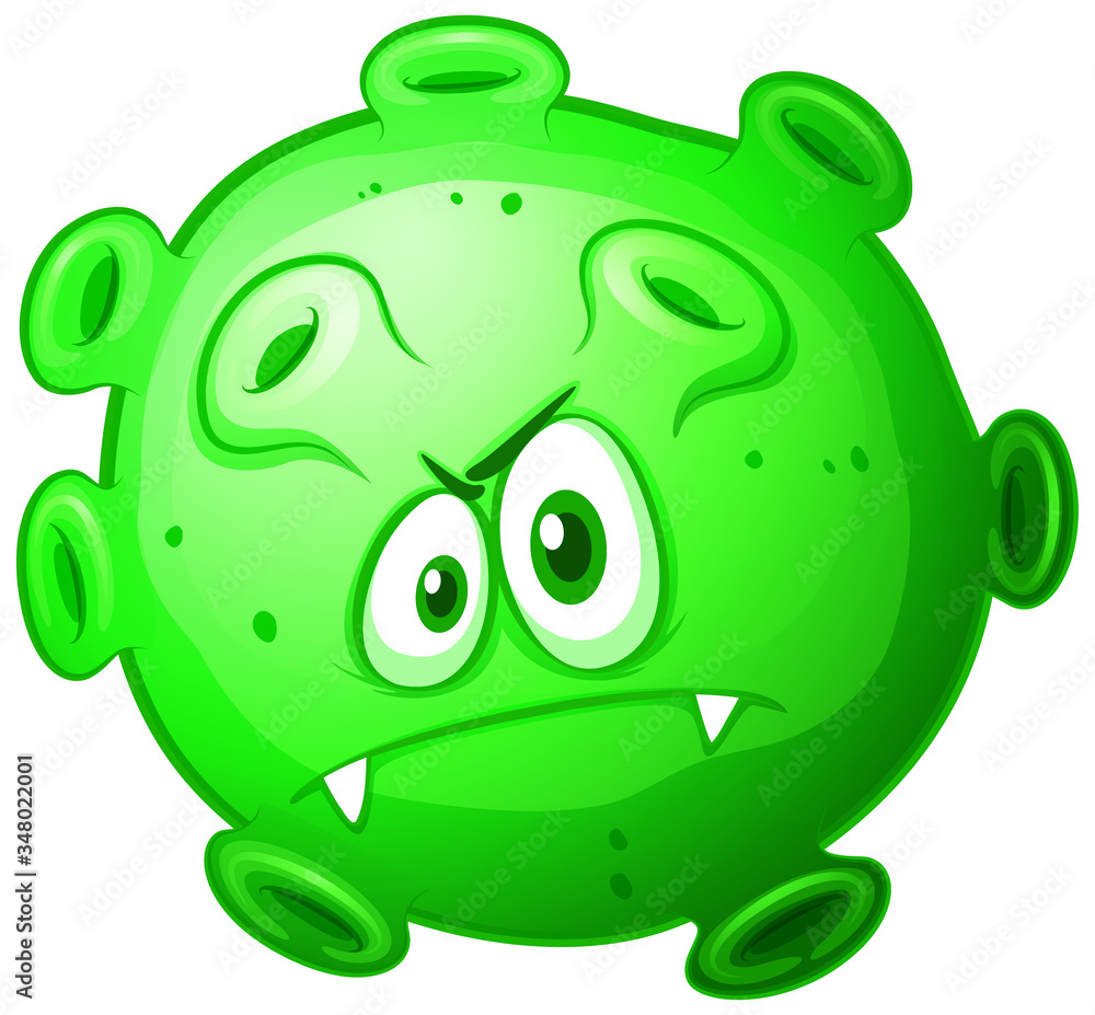 Close up virus cell on white background Close up virus cell on white background