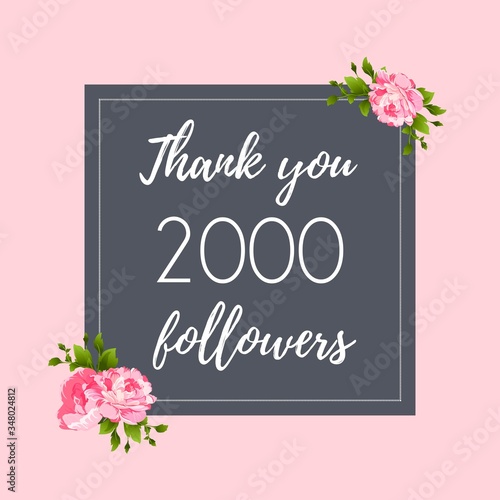 Thank you 2,000 followers social media banner, post © Irina