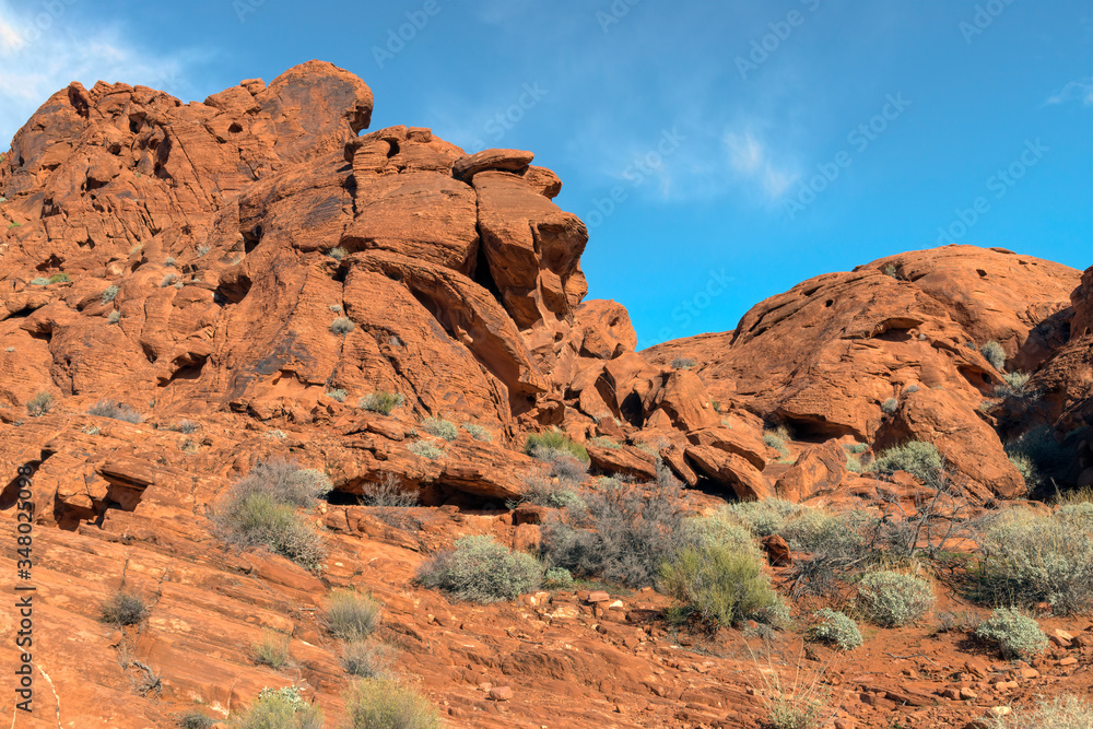 Sandstone rock formations located in the Valley of Fire, Nevada