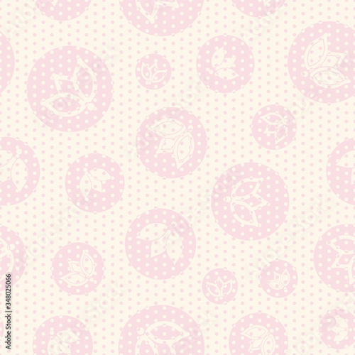 ivory pink tulip dot seamless print background design