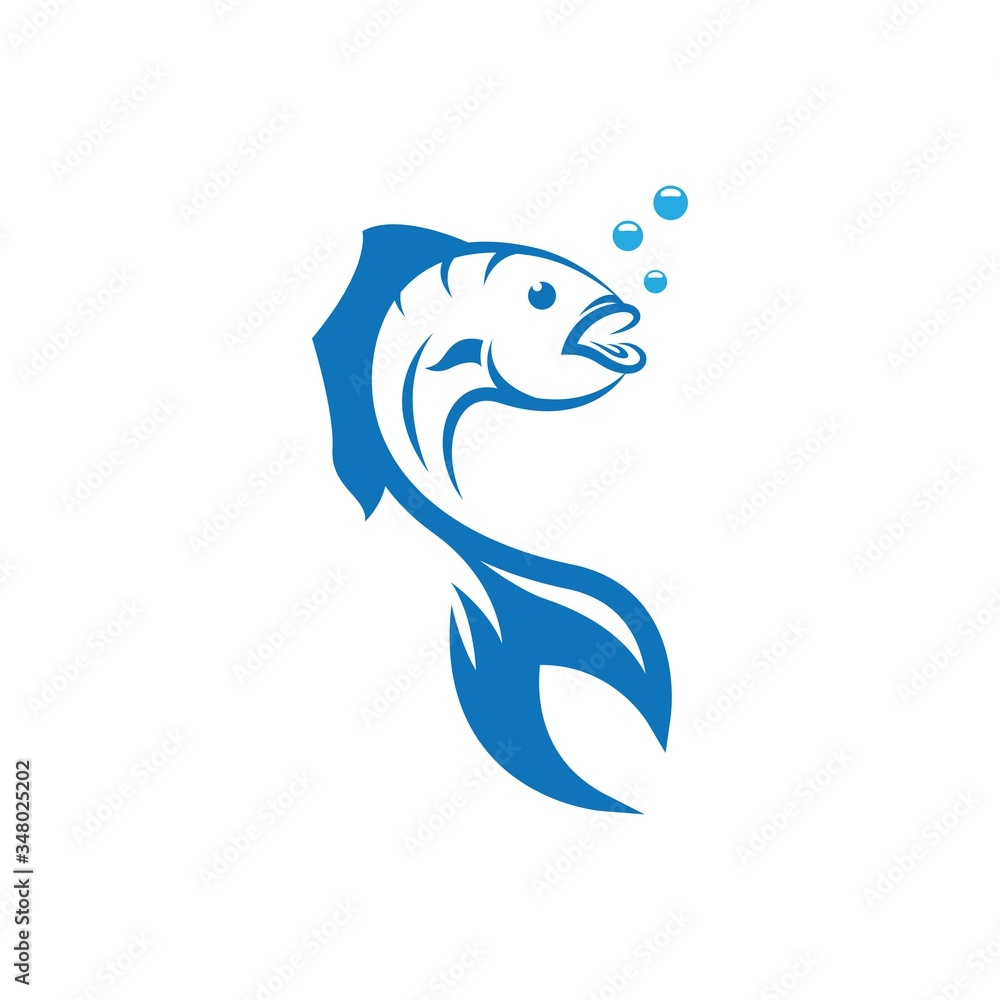 Obraz premium Fish logo template icon