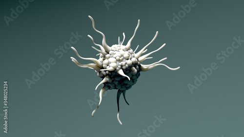 Slika na platnu Dendritic cell, Cell of the immune system, in motion 4k