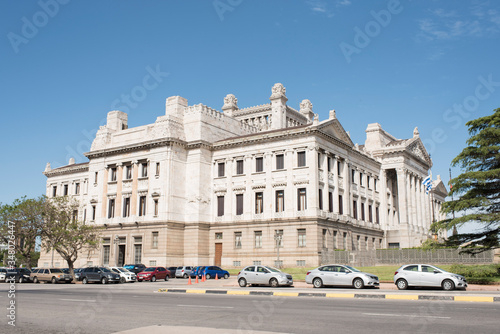 Exterior view of the Legislative Palace, seat of the Uruguayan Parliament.