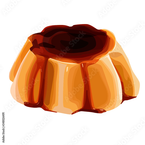 Egg Pudding Side view with Caramel drizzle