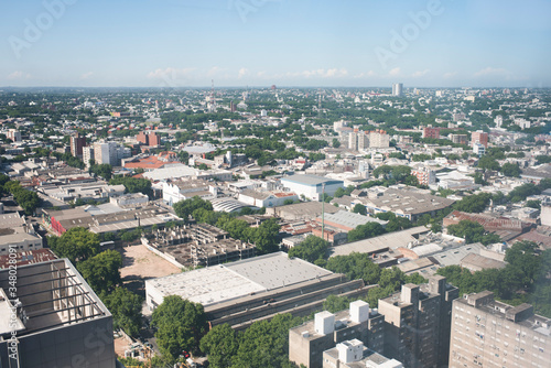 Panoramic landscape of Montevideo, aerial view, from Telecommunications Tower