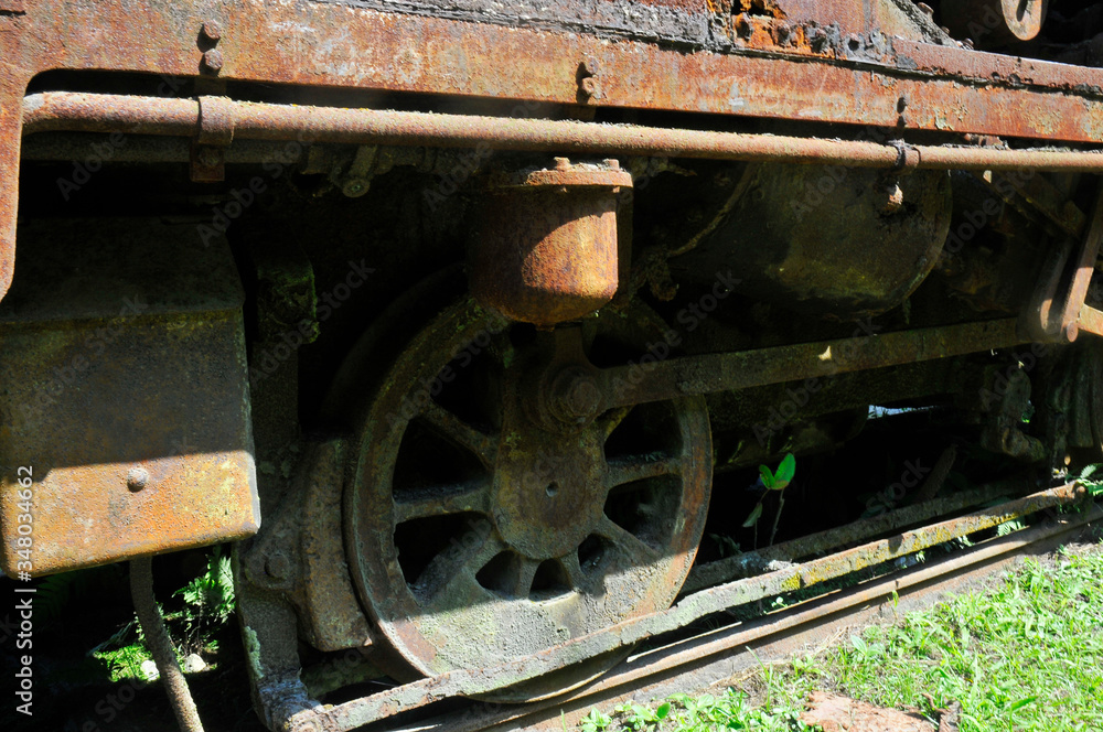 texture on rusty locomotive part