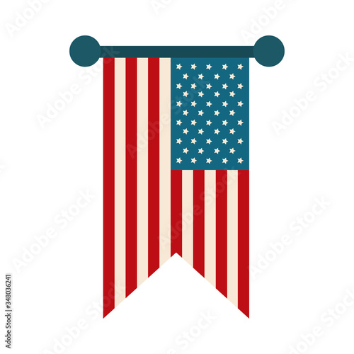 happy independence day, pendant american flag decoration flat style icon