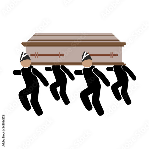 Coffin Dance Vector illustration. Black Man Dancing With Coffin Icon