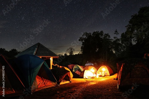 Night camping at Khao Yai national Park, Thailand