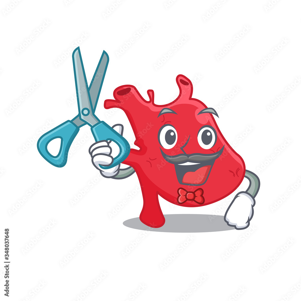 Sporty heart cartoon character design with barber Sporty heart cartoon character design with barber