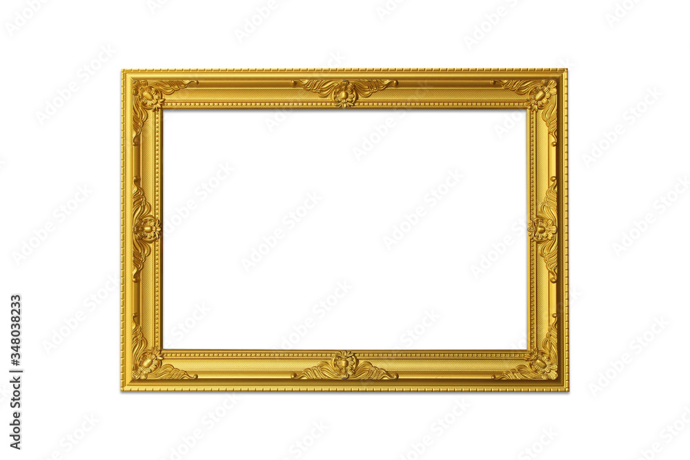 Classical Gold Picture Photo Frame on isolated white background with clipping path. Classical Gold Picture Photo Frame on isolated white background with clipping path.