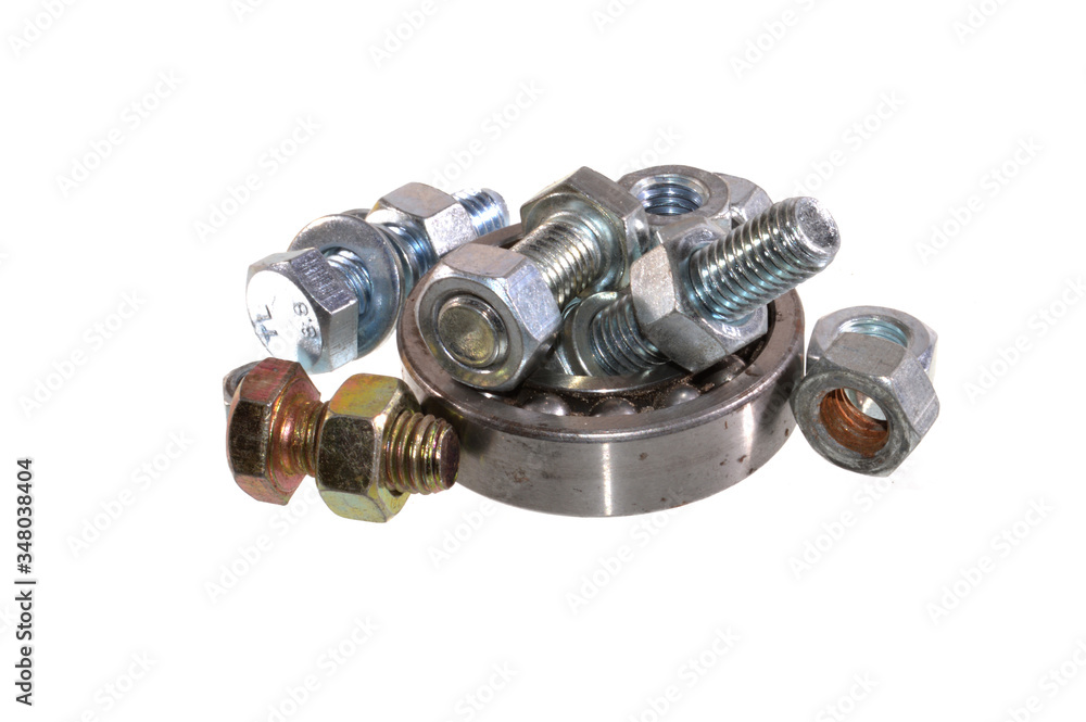 old bolts isolated on white background old bolts isolated on white background