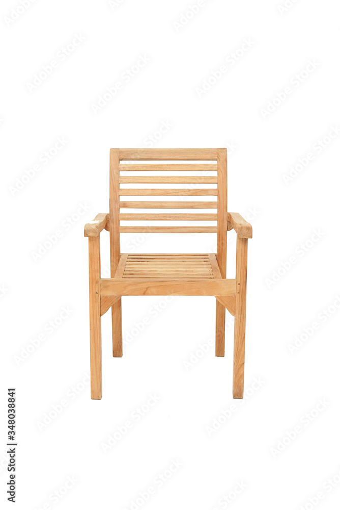 minimalist teak chair with armrest isolated in white background minimalist teak chair with armrest isolated in white background