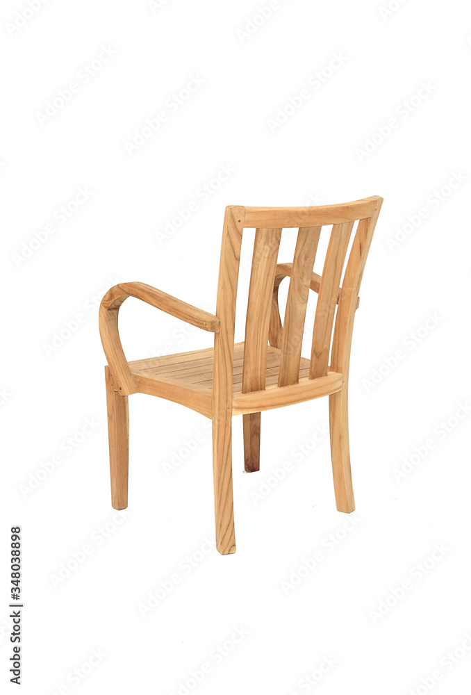 minimalist teak chair with armrest isolated in white background minimalist teak chair with armrest isolated in white background
