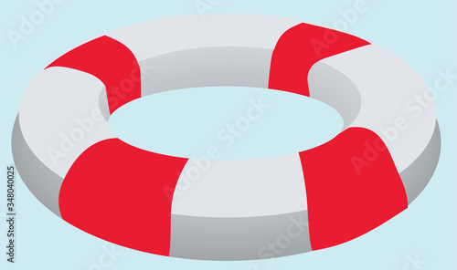 lifebuoy in white and red colors vector illustration
