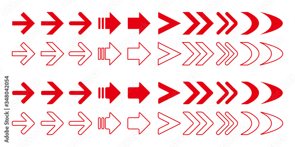 赤い矢印アイコンベクターイラストセット Stock Vector Adobe Stock 赤い矢印アイコンベクターイラストセット Stock Vector Adobe Stock