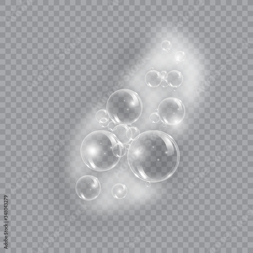 Bath foam soap with bubbles isolated vector illustration on transparent background. Shampoo and soap foam lather vector illustration.