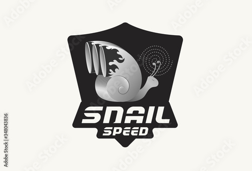 Snail speed turbo logo vector inspiration photo