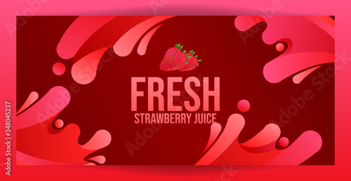 water splash from strawberry juice, abstract liquid background, red splashing