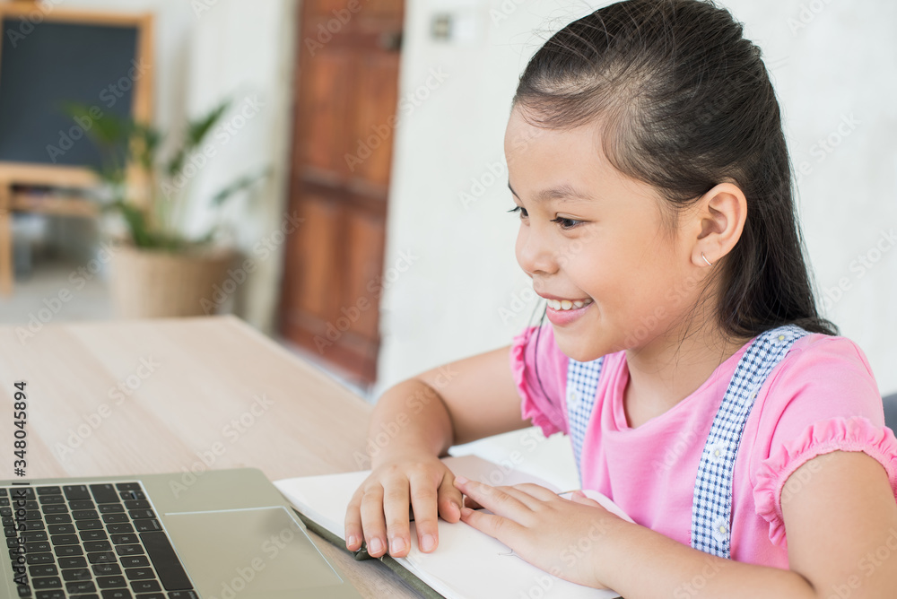 asian girl student online learning study online with video call teacher. social distance during quarantine, self-isolation, online education concept, homeschool, stay at home entertainment. asian girl student online learning study online with video call teacher. social distance during quarantine, self-isolation, online education concept, homeschool, stay at home entertainment.