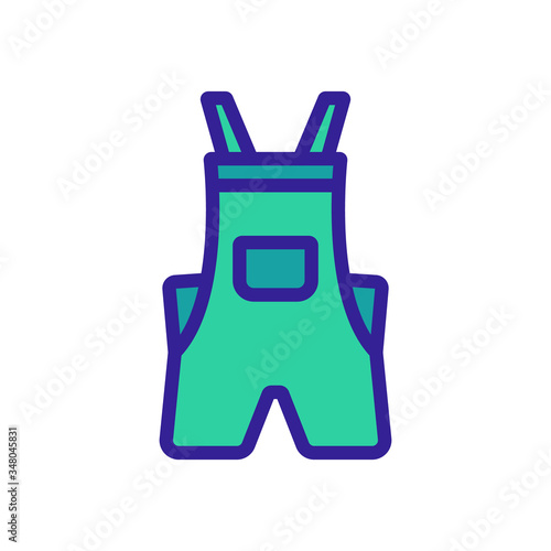 shortened coveralls icon vector. shortened coveralls sign. color symbol illustration